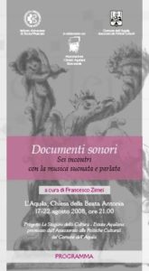 Documenti sonori. Sei incontri con la musica suonata e parlata